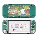 GeekShare Protective Case Slim Cover Case Compatible with Switch OLED and Joy Con - Shock-Absorption and Anti-Scratch Skin Case for OLED Switch - Bunny Garden