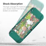 GeekShare Protective Case Slim Cover Case Compatible with Switch OLED and Joy Con - Shock-Absorption and Anti-Scratch Skin Case for OLED Switch - Bunny Garden