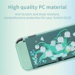 GeekShare Protective Case for Switch OLED, Hard PC Protective Shell Slim Cover Case Compatible with Nintendo Switch OLED and Joy Con - Lily of The Valley