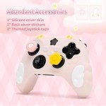 GeekShare Controller Skin Grips Set for Xbox Silicone Protective Cover Skin Case Compatible with Xbox Series X Controller with 2 Thumb Grip Caps and 2 Stickers - Star Wings Series - Pink