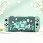 GeekShare Protective Case for Switch OLED, Hard PC Protective Shell Slim Cover Case Compatible with Nintendo Switch OLED and Joy Con - Lily of The Valley
