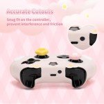 GeekShare Controller Skin Grips Set for Xbox Silicone Protective Cover Skin Case Compatible with Xbox Series X Controller with 2 Thumb Grip Caps and 2 Stickers - Star Wings Series - Pink