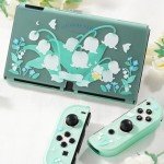 GeekShare Protective Case for Switch OLED, Hard PC Protective Shell Slim Cover Case Compatible with Nintendo Switch OLED and Joy Con - Lily of The Valley