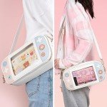 GeekShare Switch Case Compatible with Switch/Switch OLED - Travel Crossbody Switch Carrying Case with Adjustable Shoulder Strap for Switch Console Joy-Con & Accessories