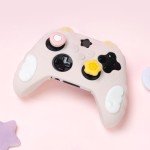 GeekShare Controller Skin Grips Set for Xbox Silicone Protective Cover Skin Case Compatible with Xbox Series X Controller with 2 Thumb Grip Caps and 2 Stickers - Star Wings Series - Pink