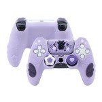 GeekShare PS5 Controller Skin Set,Anti-Slip Silicone Protective Cover Skin Case for PS5 Wireless Controller with 2 Thumb Grip Caps and 2 Stickers - Star Wings Series (Purple)
