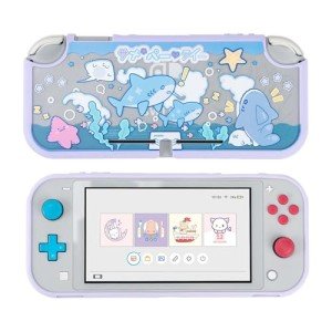 GeekShare Protective Case for Switch Lite Cute Slim Cover Case Anti-Scratch Shock Absorption Hard Protective Shell Compatible with Switch Lite Skin- Shark Party