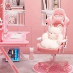 QYA Cute Gaming Chair Cushion, Soft Desk Chair Cushion, Seat Cushion for Office Chair, Kawaii Fox Chair Pillow, Back Support for Office Chair, Lumbar Support Pillow, Non Slip Sitting, 17.7"×17.7"