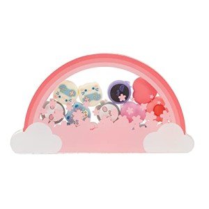 GeekShare Clear Acrylic Thumb Grips Storage Box for Switch/Lite/OLED, PS4/PS5, Xbox-Portable Magnetic Storage Case for Joystick Button Caps -- Rainbow Cloud