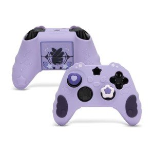 GeekShare Controller Skin Set for Xbox Soft Silicone Protective Cover Skin Case Compatible with Xbox Series X Controller with 2 Thumb Grip Caps and 2 Stickers - Star Wings Series Purple