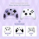 GeekShare Controller Skin Set for Xbox Soft Silicone Protective Cover Skin Case Compatible with Xbox Series X Controller with 2 Thumb Grip Caps and 2 Stickers - Star Wings Series Purple