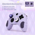 GeekShare Controller Skin Set for Xbox Soft Silicone Protective Cover Skin Case Compatible with Xbox Series X Controller with 2 Thumb Grip Caps and 2 Stickers - Star Wings Series Purple