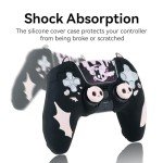 GeekShare PS5 Controller Skin Set,Anti-Slip Silicone Protective Cover Skin for PS5 Wireless Controller, with 2 Thumb Grip Caps and 2 Stickers - Sweetheart Skull (Black)