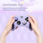 GeekShare Controller Skin Set for Xbox Soft Silicone Protective Cover Skin Case Compatible with Xbox Series X Controller with 2 Thumb Grip Caps and 2 Stickers - Star Wings Series Purple