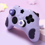 GeekShare Controller Skin Set for Xbox Soft Silicone Protective Cover Skin Case Compatible with Xbox Series X Controller with 2 Thumb Grip Caps and 2 Stickers - Star Wings Series Purple
