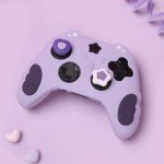 GeekShare Controller Skin Set for Xbox Soft Silicone Protective Cover Skin Case Compatible with Xbox Series X Controller with 2 Thumb Grip Caps and 2 Stickers - Star Wings Series Purple