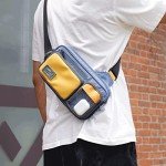 GeekShare Large Capacity Multifunctional Switch/OLED Travel Carrying Case - Color Contrast Laser Messenger Bag Compatible With Switch (Blue & Yellow)