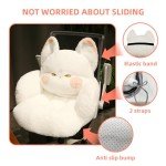 QYA Cute Gaming Chair Cushion, Soft Desk Chair Cushion, Seat Cushion for Office Chair, Kawaii Fox Chair Pillow, Back Support for Office Chair, Lumbar Support Pillow, Non Slip Sitting, 17.7"×17.7"