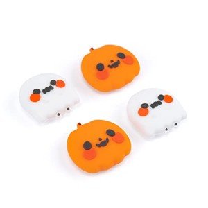 GeekShare Kawaii Silicone Switch Thumb Grips, Joystick Covers Compatible with Switch/OLED/Switch Lite,4PCS - Pumpkin Ghost
