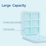 GeekShare Portable Switch Game Card Case- Switch Game Holder Case with 12 Game Card Slots- Game Card Carrying Storage Box Compatible with Switch Lite/Switch/Switch OLED (Shark Party)