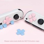 GeekShare Silicone Cross D-Pad Button Caps Set Heart Shape Joystick Cover - ABXY Key Buttons Sticker Compatible with Switch/OLED Joy-Con - Pink & Blue
