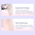 GeekShare PS5 Controller Skin Set,Silicone Protective Cover Skin Case for PS5 Wireless Controller with 2 Thumb Grip Caps and 2 Stickers - Star Wings Series (Pink)