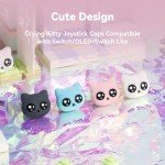 GeekShare 4PCS Cat Shape Silicone Joystick Caps for Switch/OLED/Lite - Tearful Eyes Cat Thumb Grip Caps