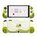 GeekShare Protective Case for Switch OLED,Slim Cover Case,Separable Soft Silicone Protective Shell for Joycon with 2 Thumb Grip Caps- Kuma Donut