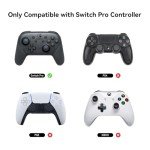 GeekShare Switch Pro Controller Skin Set,Anti-Slip Silicone Protective Cover Skin Case for Switch Pro Controller with 2 Thumb Grip Caps and 2 Stickers - Star Wings Series (Pink)