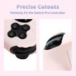 GeekShare Switch Pro Controller Skin Set,Anti-Slip Silicone Protective Cover Skin Case for Switch Pro Controller with 2 Thumb Grip Caps and 2 Stickers - Star Wings Series (Pink)