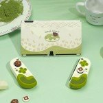 GeekShare Protective Case for Switch OLED,Slim Cover Case,Separable Soft Silicone Protective Shell for Joycon with 2 Thumb Grip Caps- Kuma Donut