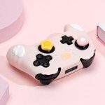 GeekShare Switch Pro Controller Skin Set,Anti-Slip Silicone Protective Cover Skin Case for Switch Pro Controller with 2 Thumb Grip Caps and 2 Stickers - Star Wings Series (Pink)