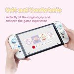 GeekShare Silicone Cross D-Pad Button Caps Set Joystick Cover - ABXY Key Buttons Sticker Compatible with Switch/OLED Joy Con - Gaming Cat