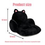 QIUODO Cute Chair Cushion, Comfy Seat Cushion for Office Desk, Kawaii Chair Cushions for Gamer, Soft Chair Cushion for Room Bedroom Decor（Black Kitty）