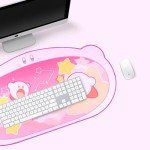 YOCORE Pink Mouse Pad Large Cute Gaming Mouse Mat,Non-Slip Base Long Office Desk Mat,Durable Large Extended Keyboard Mouse Pad with Stitched Edges for Girl Gaming-XZAY