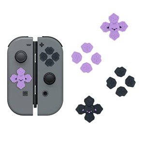 GeekShare Silicone Pastel Cross D-Pad Button Caps Set - ABXY Key Buttons Sticker Compatible with Switch/OLED Joy-Con (Spooky Cat)