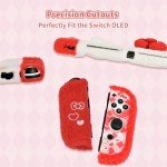 Kuitmor Plush Protective Case for Switch OLED,Kawaii Hard PC Slim Cover Case Compatible with Switch OLED Console and Joy Con - HLK