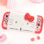 Kuitmor Plush Protective Case for Switch OLED,Kawaii Hard PC Slim Cover Case Compatible with Switch OLED Console and Joy Con - HLK