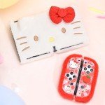 Kuitmor Plush Protective Case for Switch OLED,Kawaii Hard PC Slim Cover Case Compatible with Switch OLED Console and Joy Con - HLK