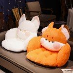 QYA Cute Gaming Chair Cushion, Soft Desk Chair Cushion, Seat Cushion for Office Chair, Kawaii Fox Chair Pillow, Back Support for Office Chair, Lumbar Support Pillow, Non Slip Sitting, 17.7"×17.7"