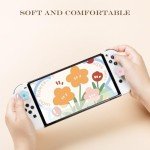 PERFECTSIGHT Cute Glitter Flower Thumb Grip Caps Compatible with Nintendo Switch/OLED/Switch Lite Console, Button Cover for NS Joycon Controller, 6PCS Kawaii Joystick Cap Flower