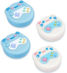 Lotadilo 4Pcs for Nintendo Switch Thumb Grips Cute Cat Design Kawaii 3D Silicone Joystick Caps Joycon Controller Button Covers for Nintendo Switch/OLED/Switch Lite for Girls Kids Teens