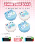 Lotadilo 4Pcs for Nintendo Switch Thumb Grips Cute Cat Design Kawaii 3D Silicone Joystick Caps Joycon Controller Button Covers for Nintendo Switch/OLED/Switch Lite for Girls Kids Teens
