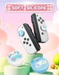 Lotadilo 4Pcs for Nintendo Switch Thumb Grips Cute Cat Design Kawaii 3D Silicone Joystick Caps Joycon Controller Button Covers for Nintendo Switch/OLED/Switch Lite for Girls Kids Teens