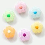 PERFECTSIGHT Cute Glitter Flower Thumb Grip Caps Compatible with Nintendo Switch/OLED/Switch Lite Console, Button Cover for NS Joycon Controller, 6PCS Kawaii Joystick Cap Flower