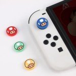 TIKOdirect Cute Thumb Grip Caps Compatible with Nintendo Switch Joy-con/OLED/Switch Lite, Kawaii Joystick Cap Grip 4PCS Soft Silicone Protective Ergonomic Button Cover, Red