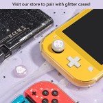 BelugaDesign Ghost Thumb Grips | Halloween Gothic Clear Jelly Glitter Joystick Grip Button Caps | Compatible with Nintendo Switch Standard Lite OLED