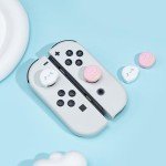 WISHAVEN Cute Pocket Monsters Joycon Thumb Grip Caps Compatible with Nintendo Switch, Soft Silicone Joystick Cover for Nintendo Switch/OLED/Lite Controller, 4PCS (Cupcakes & Cinnamon Roll Dog)