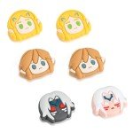 DLseego 6Pcs Thumb Grip Caps for Nintendo Switch, Joystick Caps Soft Silicone Cover for Button Joy Con Controllers Protective Thumb Stick, Anti-Slip Anime Analog Cover for Switch Lite & OLED-White 3