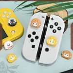 DLseego 6Pcs Thumb Grip Caps for Nintendo Switch, Joystick Caps Soft Silicone Cover for Button Joy Con Controllers Protective Thumb Stick, Anti-Slip Anime Analog Cover for Switch Lite & OLED-White 3